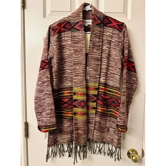 NWT BHANTI Women's Rishikesh Fringe Bottom Himalayan Open Front Cardigan Small - Picture 2 of 12
